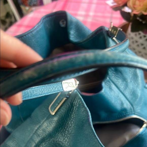 Coach Teal Leather Hobo Bag with Supple Texture - Picture 4 of 10